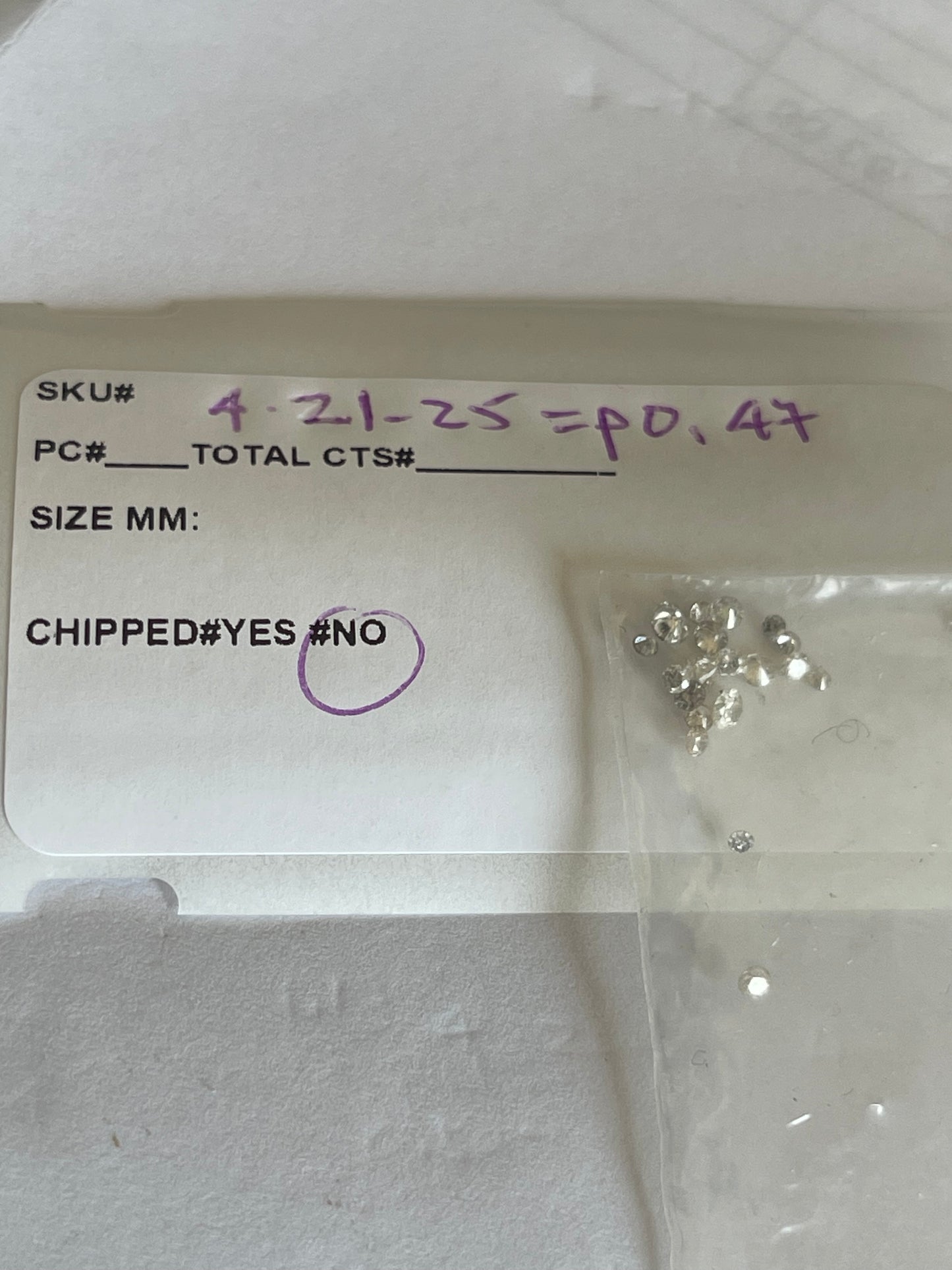 Loose Diamonds lot 0.47