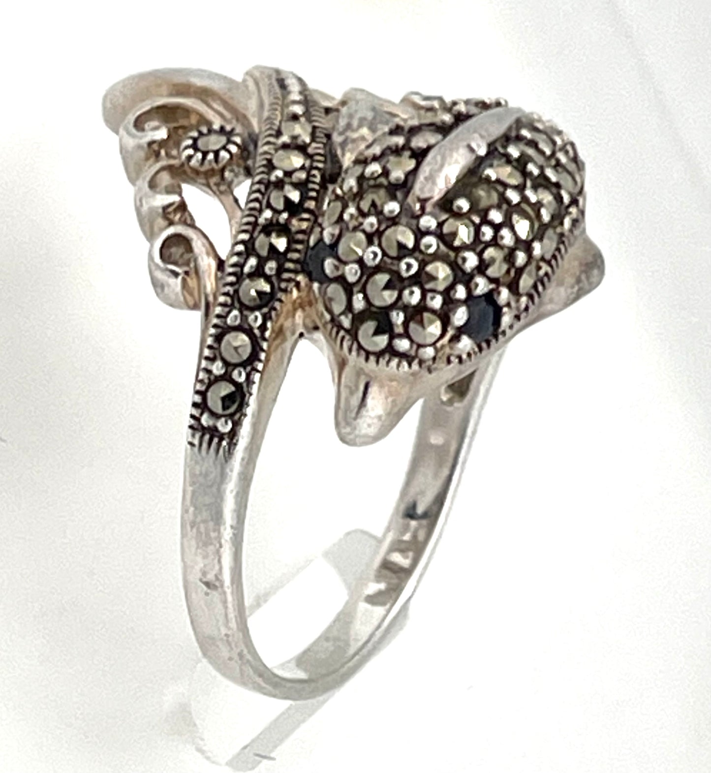 Dolphin sterling silver ring