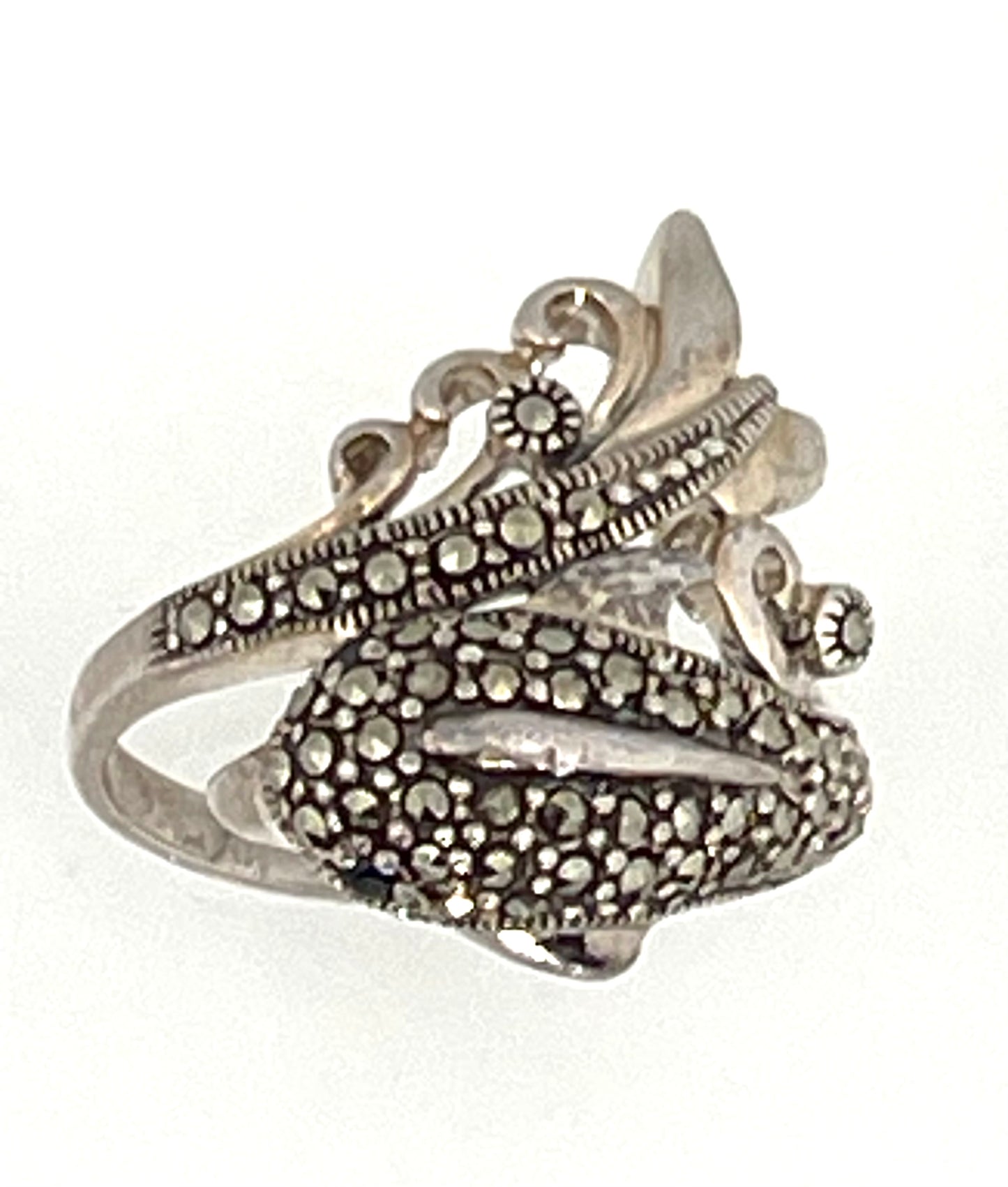 Dolphin sterling silver ring
