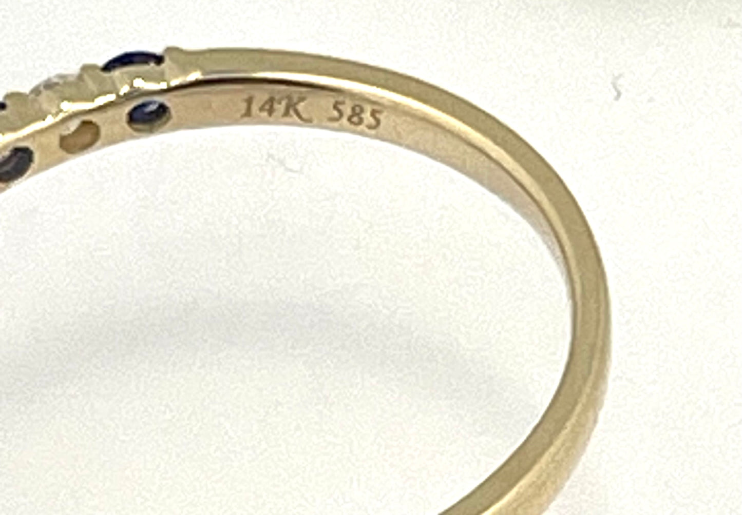 sapphire and diamond 14KY Gold