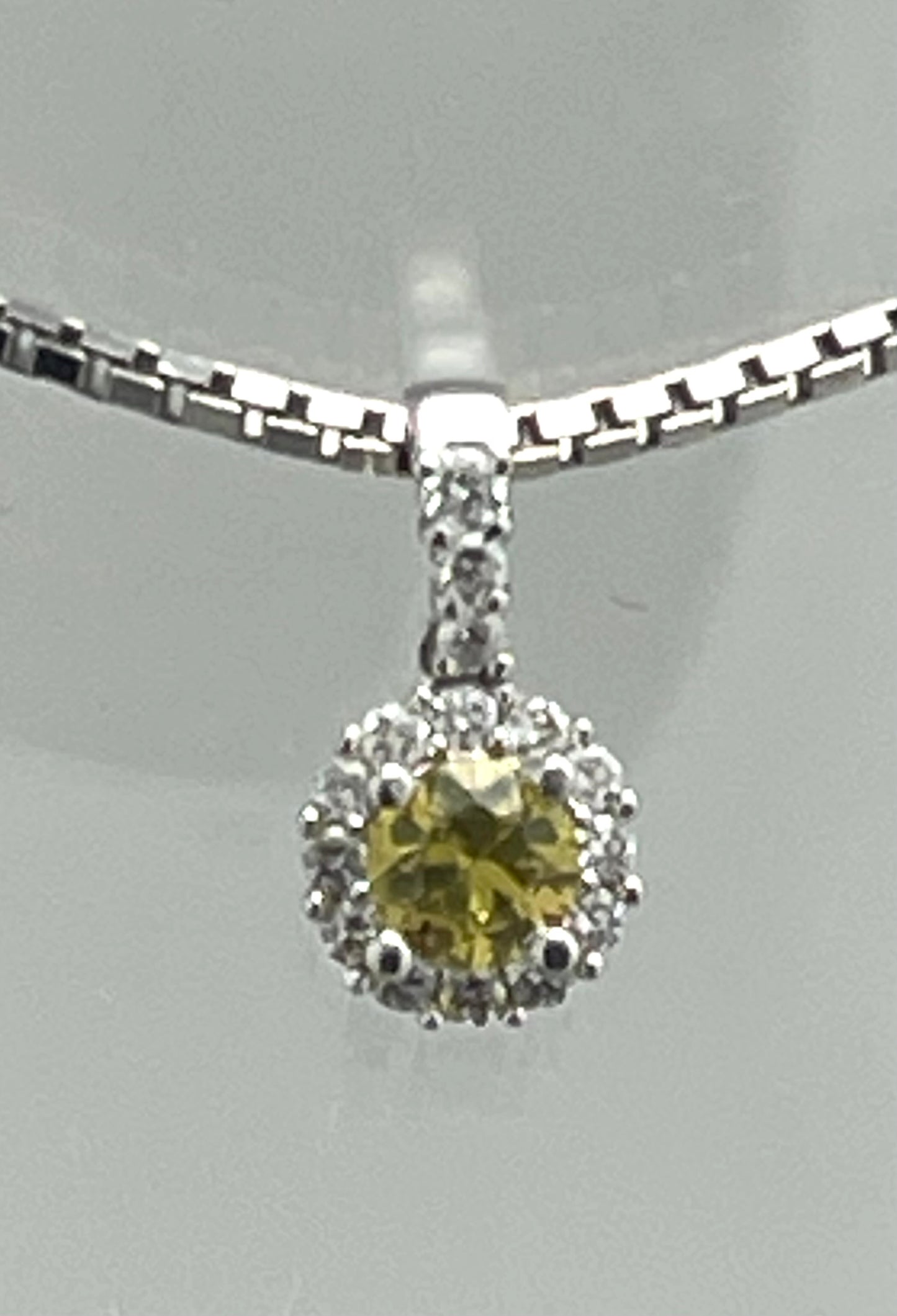 White Gold with Yellow sapphire
