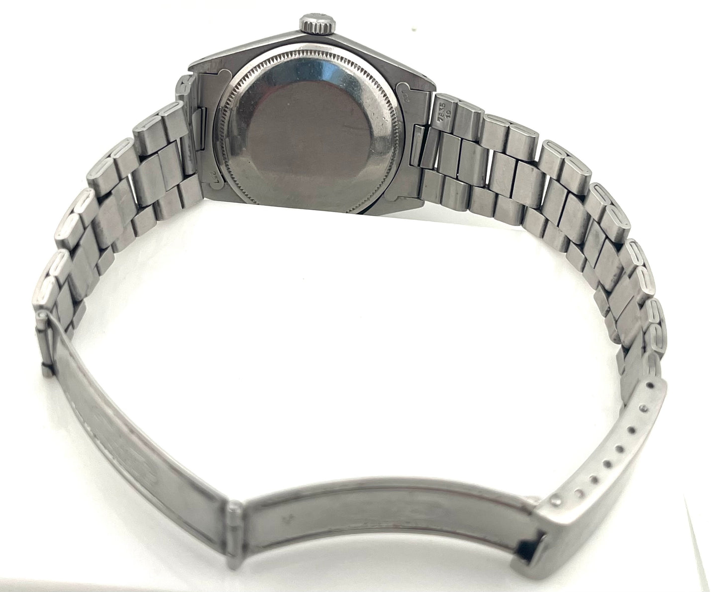 Stain and steel on blue face Rolex