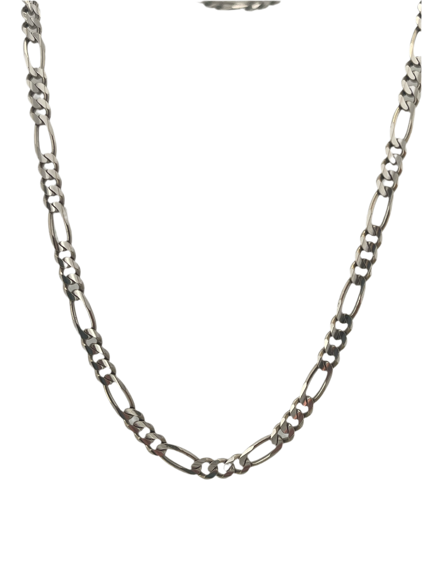 Figaro 14k White Gold