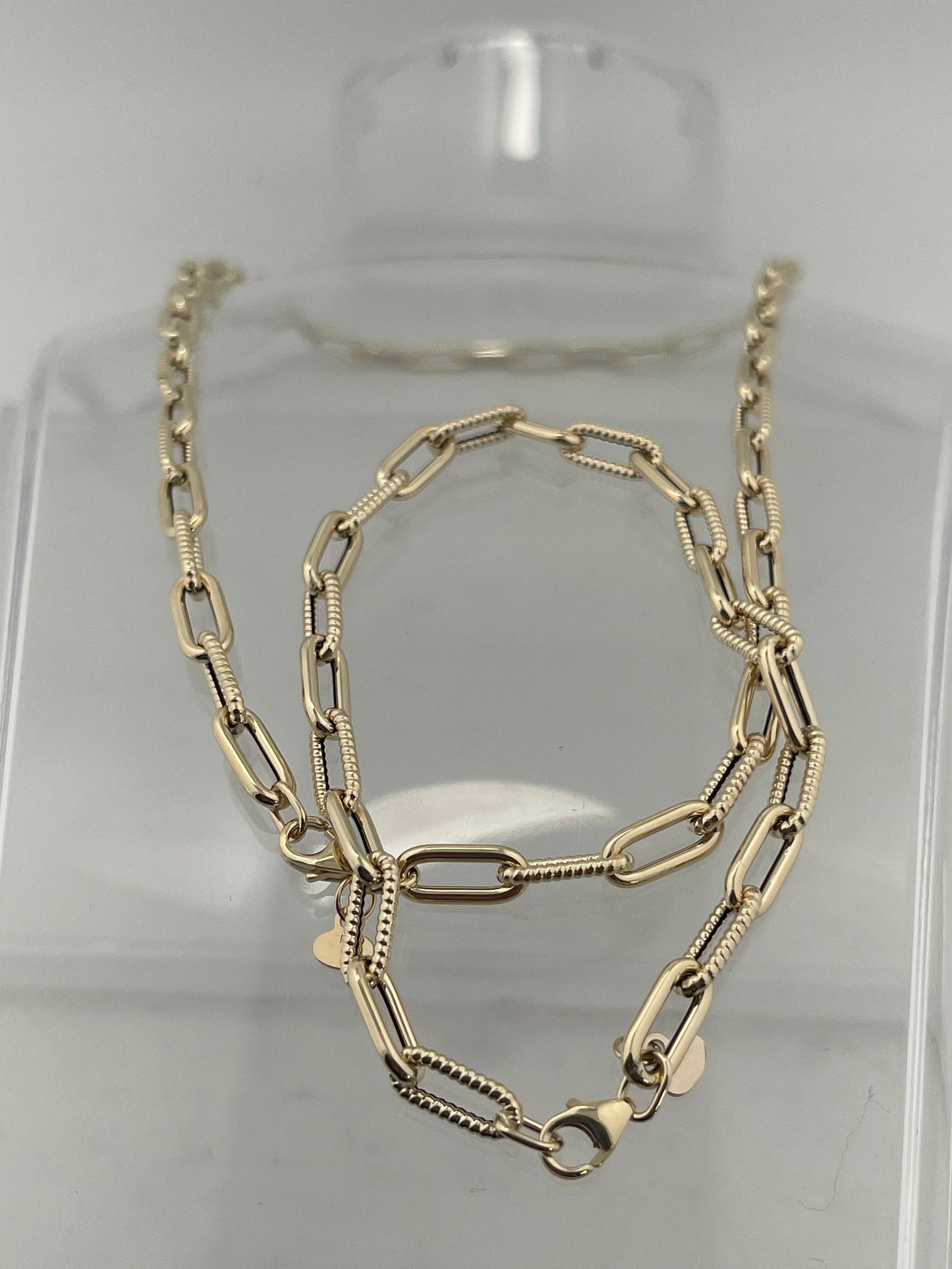 Twist paper clip  18 inch hand made in Italy necklace bracelet set