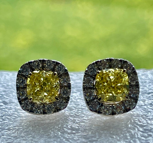 2ct fancy yellow halo