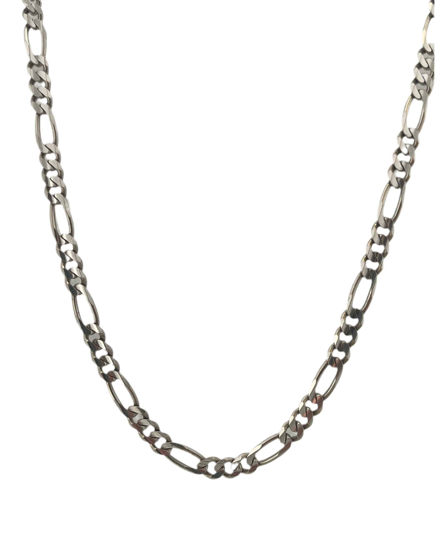Figaro 14k White Gold