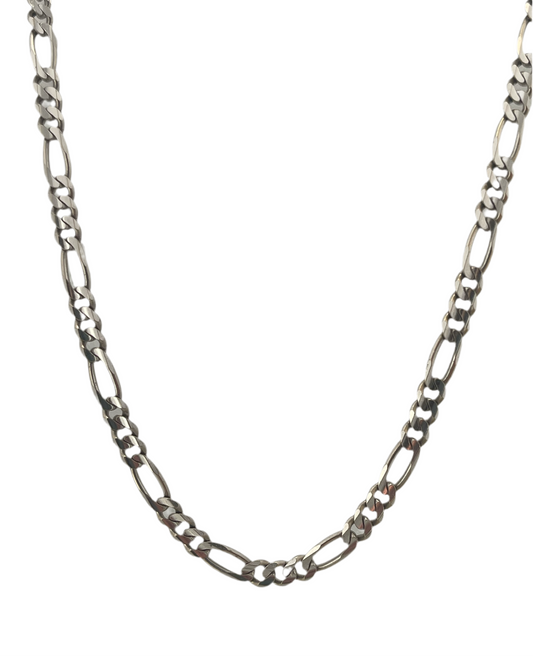 Figaro 14k White Gold