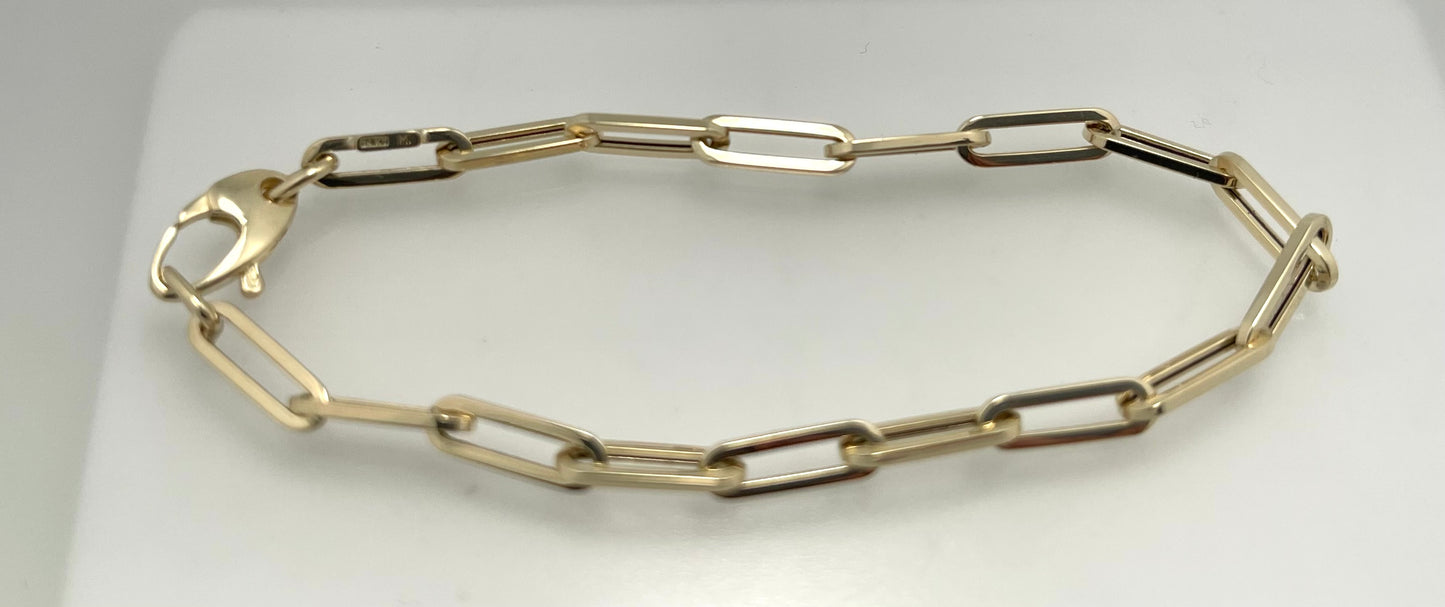 Paper clip bracelet 14k Gold