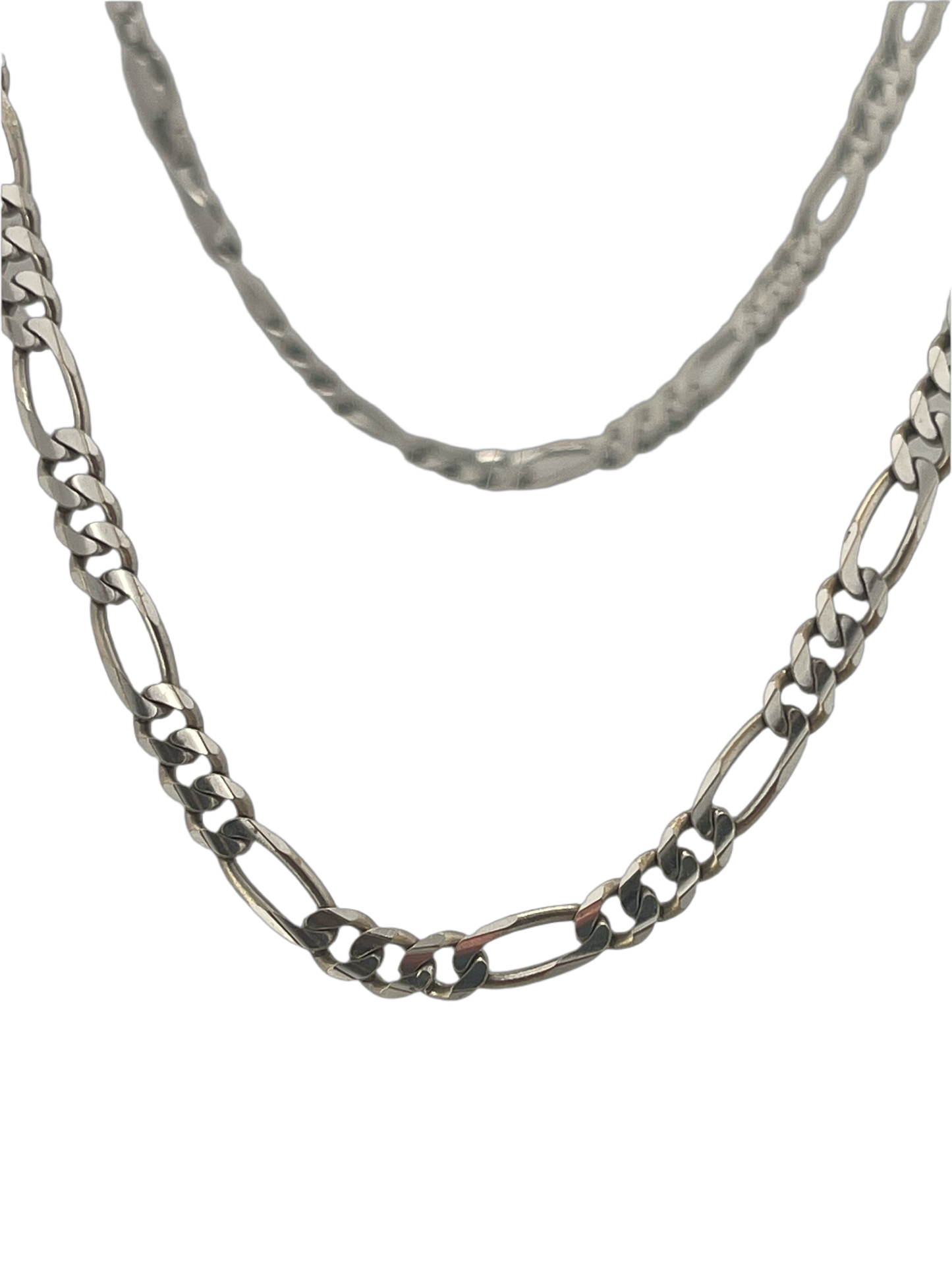 Figaro 14k White Gold