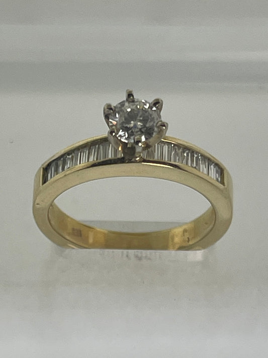 14k Baguettes and Diamonds