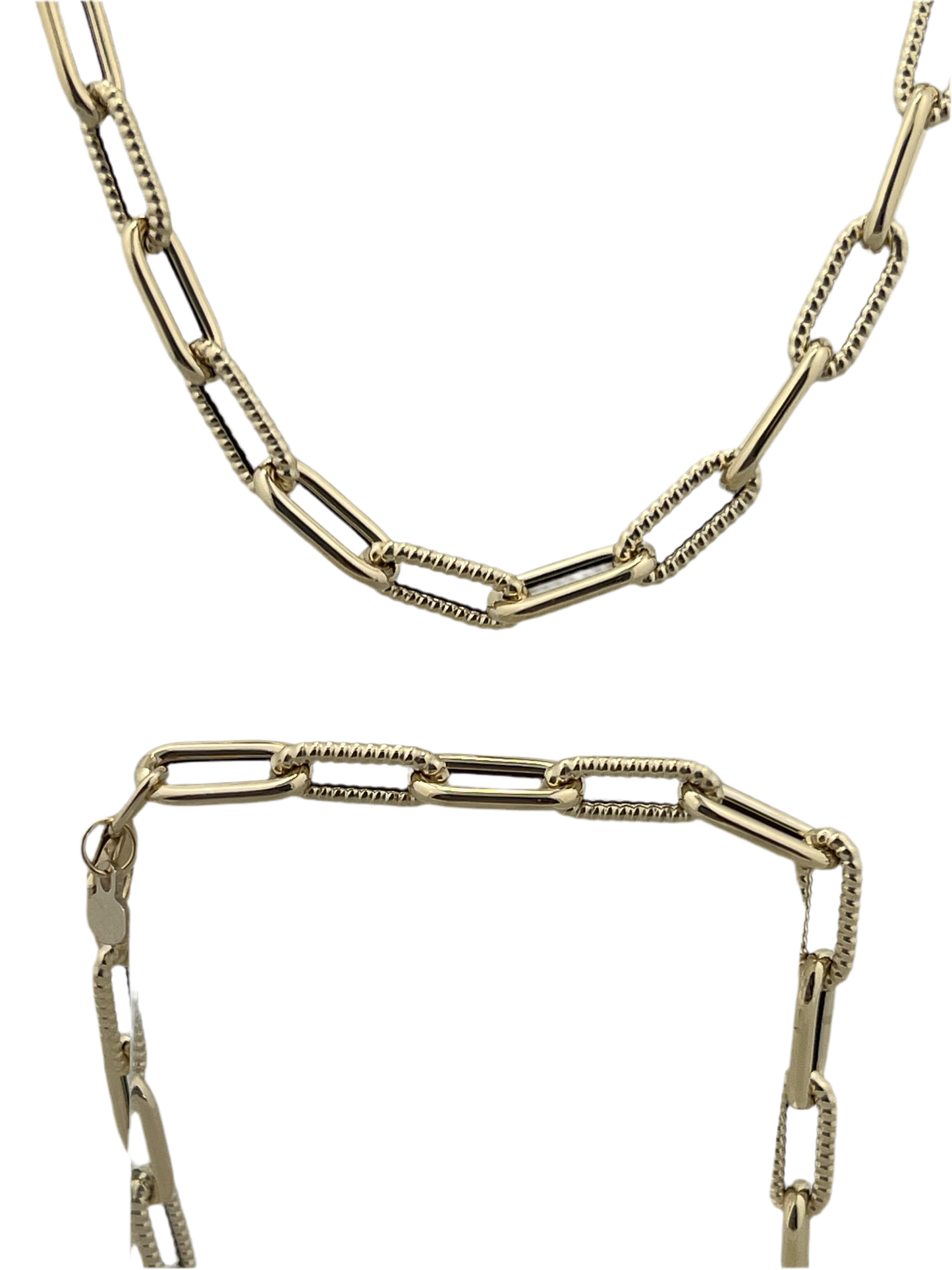 Twist paper clip  18 inch hand made in Italy necklace bracelet set