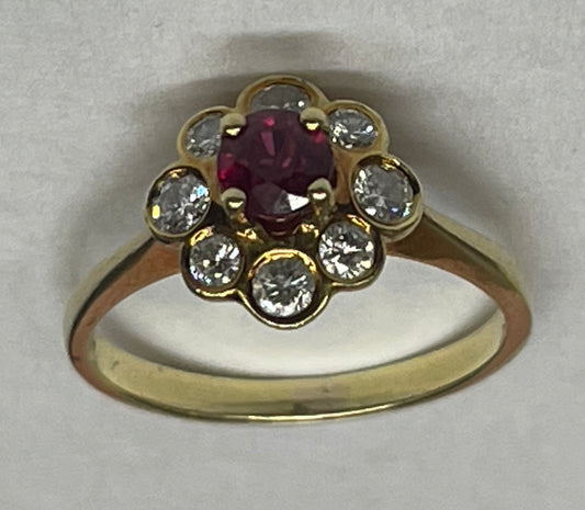 14kt Ruby and diamonds Ring