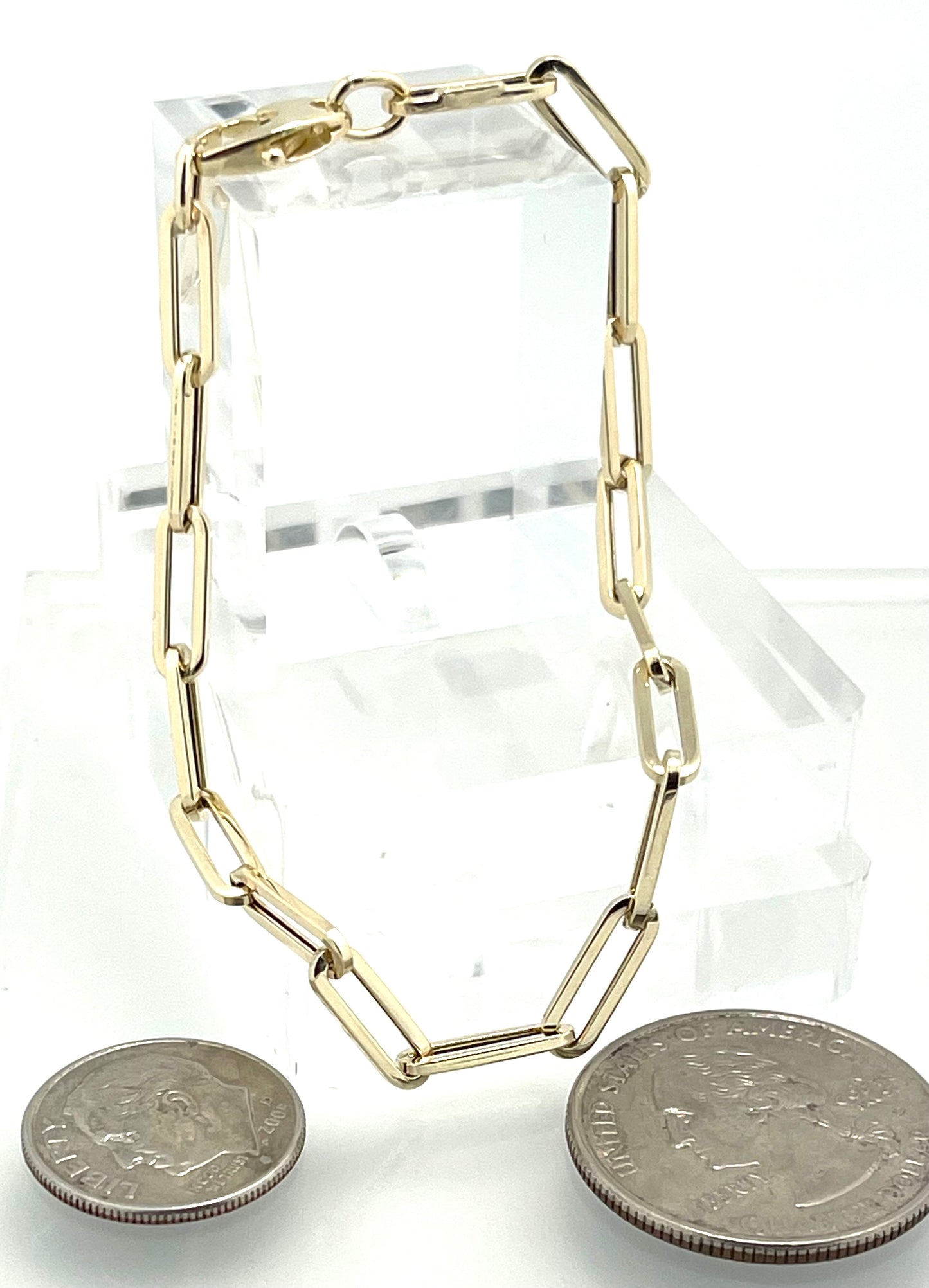 Paper clip bracelet 14k Gold